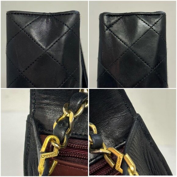 CHANEL Vintage Flap Bag Matelasse Quilted Lambskin Shoulder Chain Tote - Picture 10 of 15